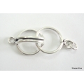 C0009-Clasp,toggle,oxidized,sterling silver,12 mm double sided round Plain wire